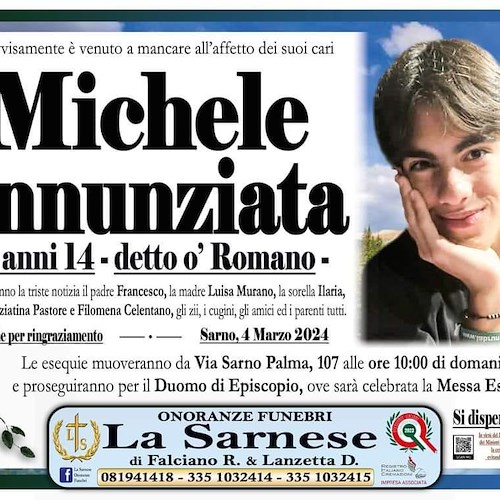 Manifesto funebre Michele Annunziata <br />&copy;