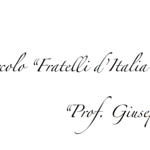 Angri, stasera l'inaugurazione del Circolo Fratelli d'Italia “Prof. G. Palumbo”
