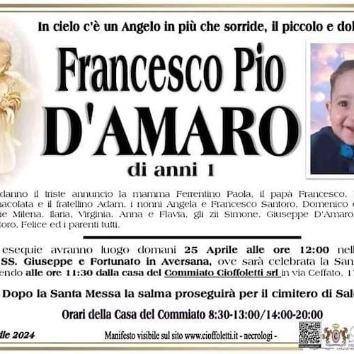 Manifesto funebre di Francesco Pio D'Amaro<br />&copy;