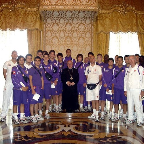 La Fiorentina durante la visita guidata all'Abbazia della SS. Trinità di Cava de’ Tirreni