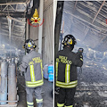 Incendio in un deposito di automobili a Nocera Inferiore, ferito il proprietario 