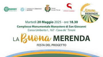 Cava de' Tirreni, oggi 20 maggio l’evento conclusivo del progetto “La Buona Merenda”