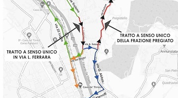 Cava de' Tirreni: sperimentazione senso unico a Pregiato 