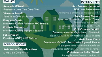 Lions Club Cava - Vietri: 18 aprile tavola rotonda su tutela paesaggio e rinnovabili