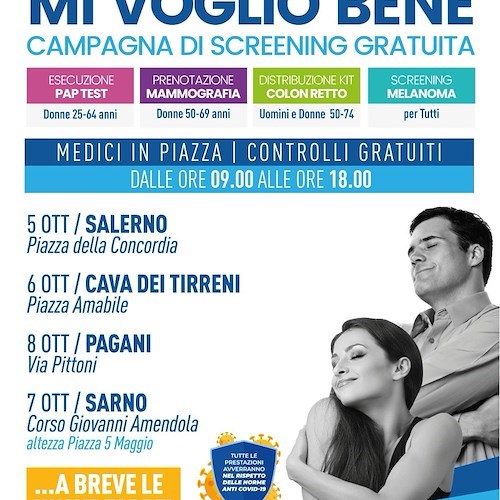 Al via "Mi voglio bene", campagna di screening gratuita per donne: le tappe nel Salernitano