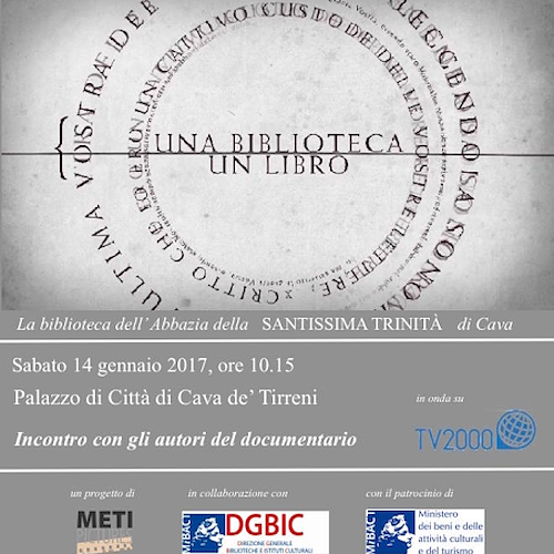 Cava, 14 gennaio presentazione del documentario sulla biblioteca della Badia 