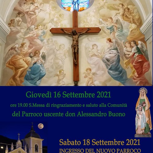 Cava, 16 settembre l'ultima messa di don Alessandro a Sant'Anna: lo sostituirà padre Mimmo Spatuzzi