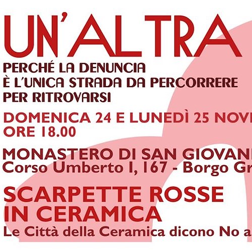 Cava: 24-25 novembre "Scarpette Rosse in Ceramica" per dire no alla violenza sulle donne
