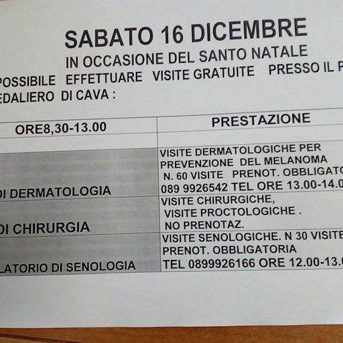 Cava de' Tirreni: 16 dicembre visite gratuite al Santa Maria dell'Olmo