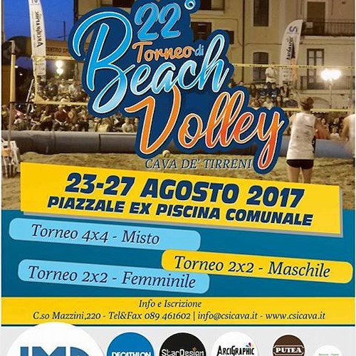 Cava de’ Tirreni: 23-27 agosto torna il Torneo di Beach Volley