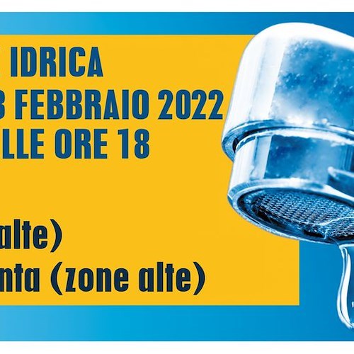Cava de' Tirreni, 23 febbraio sospensione idrica: ecco dove