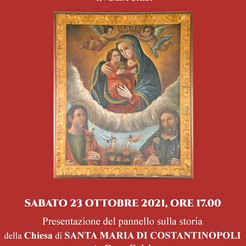 Cava de' Tirreni: 23 ottobre presentazione pannello sulla storia della chiesa di Santa Maria di Costantinopoli