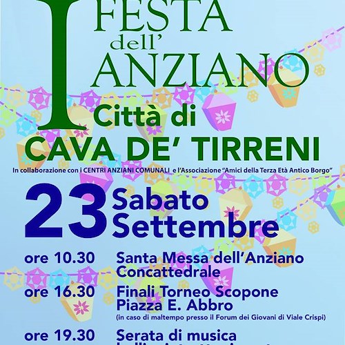 Cava de' Tirreni, 23 settembre la "Prima festa dell'Anziano"
