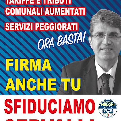 Cava de' Tirreni, al via raccolta firme per sfiducia popolare al sindaco Servalli