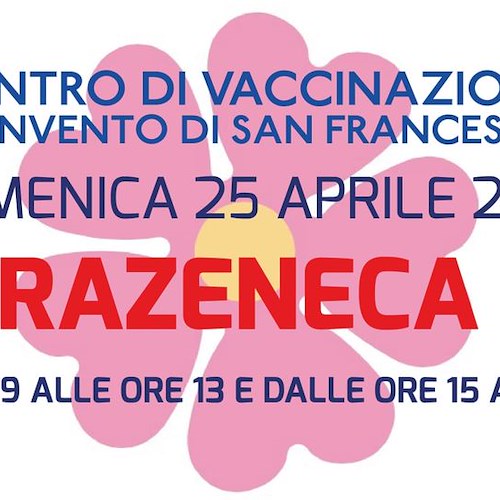 Cava de' Tirreni: domani "AstraZeneca day" per cittadini dai 60 ai 79 anni 