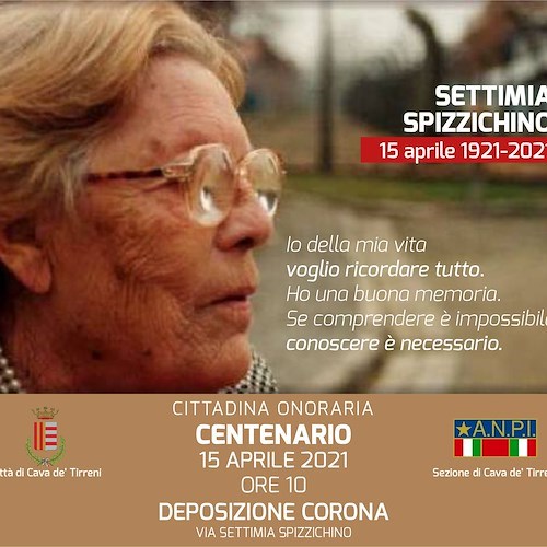 Cava de' Tirreni: domani l'omaggio alla superstite ad Auschwitz Settimia Spizzichino