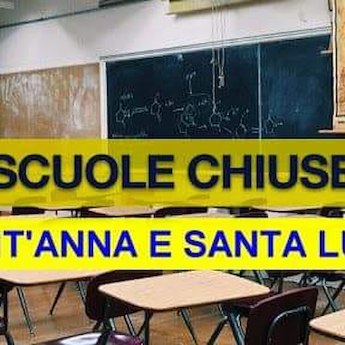 Cava de' Tirreni, domani scuole chiuse a S. Anna e S. Lucia