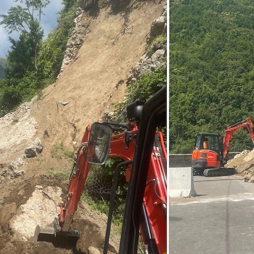 Cava de’ Tirreni, dopo la frana di marzo al via i lavori alla strada per l’Abbazia benedettina /FOTO