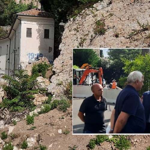 Cava de’ Tirreni, dopo la frana di marzo al via i lavori alla strada per l’Abbazia benedettina /FOTO
