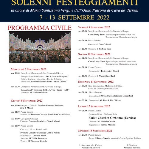 Cava de' Tirreni, festa Madonna dell'Olmo: tornano eventi, giostre e bancarelle / PROGRAMMA 