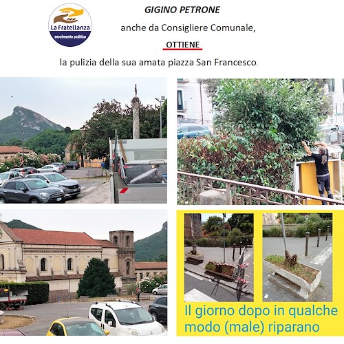 Cava de' Tirreni: "fra Gigino" accorre in aiuto della "sua" piazza San Francesco