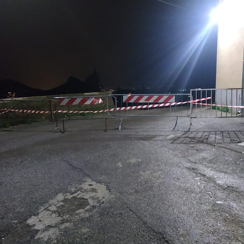 Cava de' Tirreni, frana in località Pietrasanta: strada chiusa, rilievi in corso 