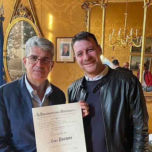 Cava de' Tirreni: il Sindaco riceve Luca Pastore, neo Cavaliere della Repubblica