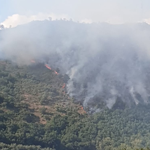 Cava de' Tirreni, incendio tra Sant'Anna e Citola: vigili del fuoco in azione 