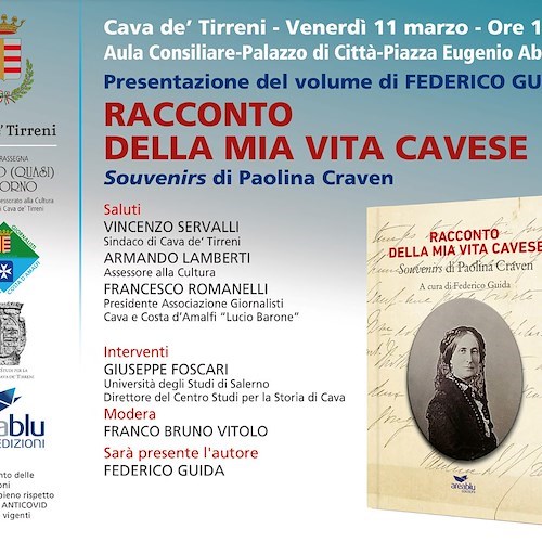 Cava de' Tirreni, l'ultimo libro di Federico Guida ricostruisce il soggiorno cavese di Paolina Craven 