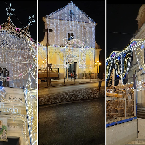 Cava de' Tirreni, la Basilica Santa Maria Dell'Olmo si illumina per la Festa Patronale 