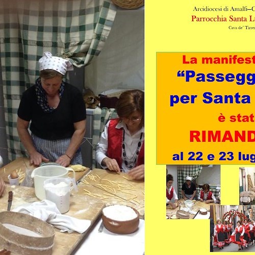 Cava de’ Tirreni, “Passeggiando per Santa Lucia” rinviata al 22 e 23 luglio