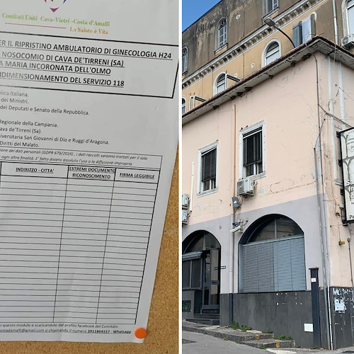 Cava de' Tirreni, petizione per ginecologia e 118: raccolte oltre 1.000 firme