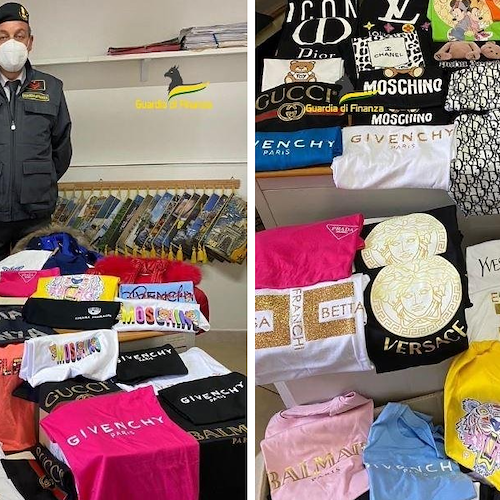 Cava de' Tirreni, vendita di capi d’abbigliamento contraffatti: scatta il sequestro 