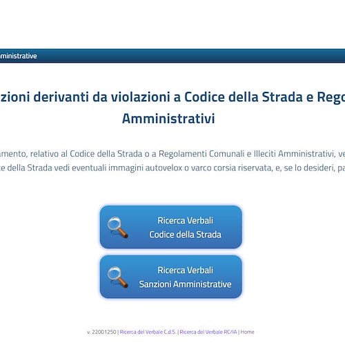 Consultazione verbali stradali ed amministrativi, attivato portale online a Cava de' Tirreni