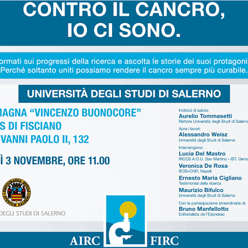 ‘Contro il Cancro io ci sono’: i Giorni della Ricerca AIRC all'Università di Salerno