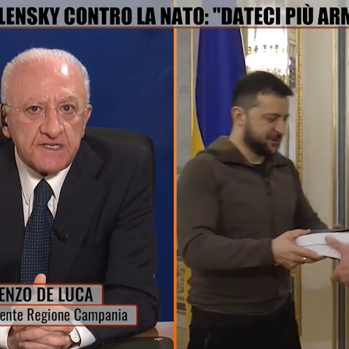 De Luca contro tutti: «Anche Nato, Zelensky e l'Ucraina sono responsabili della guerra»
