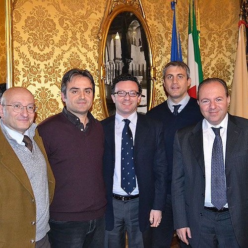 Luigi Collazzo (secondo da sinistra) e Francesco Sorrentino (al centro)