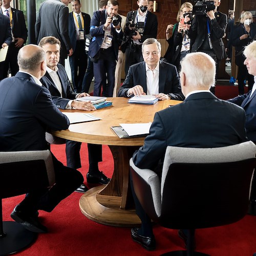 G7, Draghi ribadisce sostegno all'Ucraina: «Riporteremo la Russia al tavolo dei negoziati»