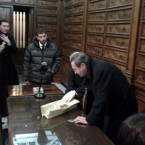 Gianfranco Fini in visita all'Abbazia