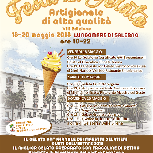 “Ice to meet you”: 18-20 maggio a Salerno la festa del gelato artigianale 