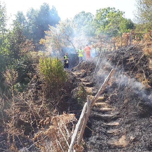 Incendio a Cava de' Tirreni: bruciano i boschi della località Sant'Antuono