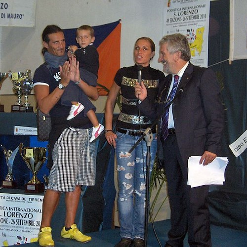 La Minetti, con marito e figlio, grande protagonista anche della cerimonia di premiazione
