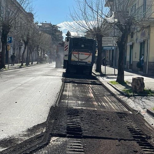 Manutenzione stradale, lavori in corso a Cava de' Tirreni 