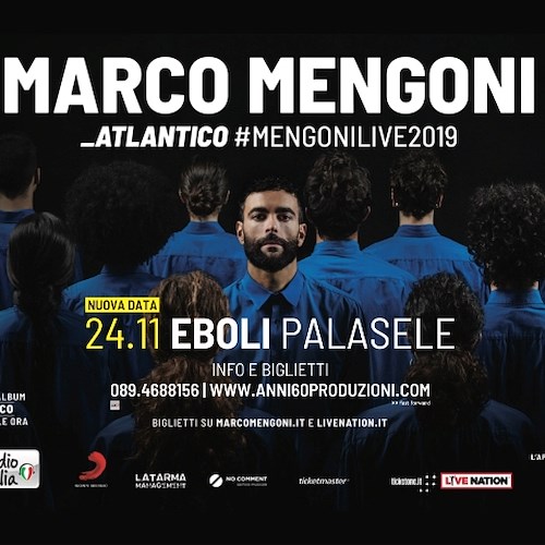 Marco Mengoni torna al PalaSele di Eboli: 24 novembre nuova data dell’Atlantico Tour 