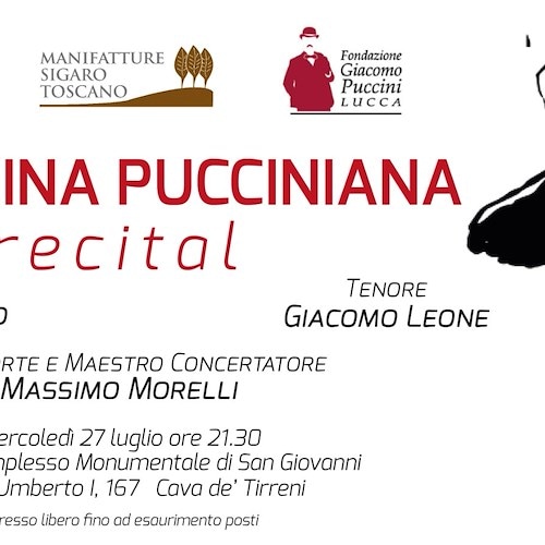 Mercoledì 27 luglio con un Recital inizia da Cava de' Tirreni la rassegna delle "Cartoline Pucciniane On Tour 2022"