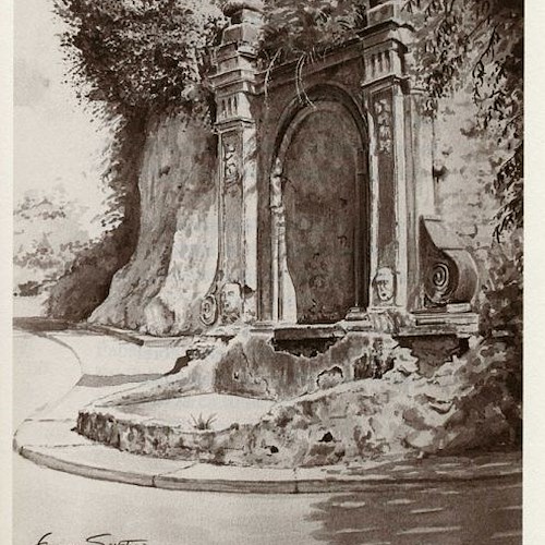 La Fontana de Li Papi raffigurata da Franco Senatore