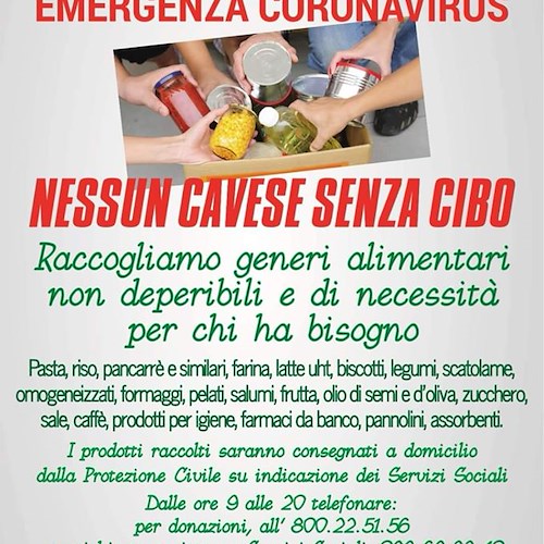 "Nessuno senza cibo a Cava de' Tirreni": dal Comune iniziativa per aiutare famiglie cavesi in difficoltà