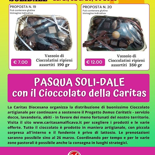 Pasqua Solidale con il Cioccolato della Caritas Diocesana Amalfi-Cava de’ Tirreni