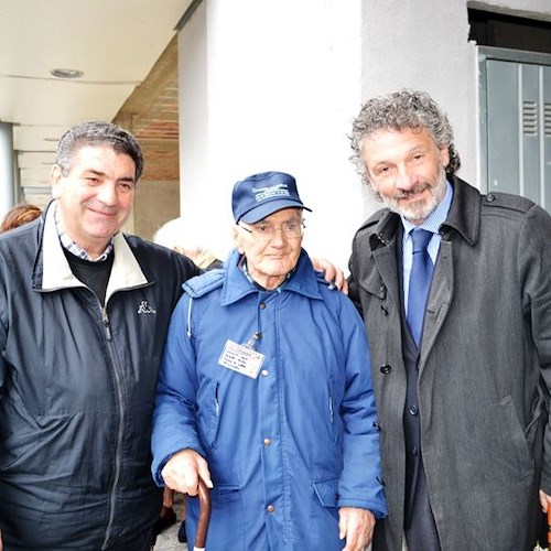 Il 91enne Santo Adinolfi tra Michele Mazzeo ed Alfonso Carleo
