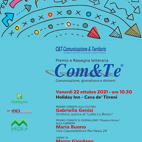 Premi Com&Te: ecco i vincitori alla cultura e al giornalismo, 22 ottobre premiazione a Cava de' Tirreni 